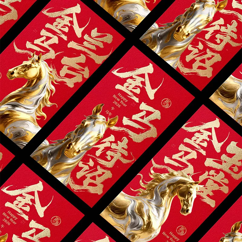 

6 шт., бумажные милые стильные мультяшные красные конверты, традиционный красный цвет, благословение, слова, пакеты для денег, сумка для подарка на китайский Новый год