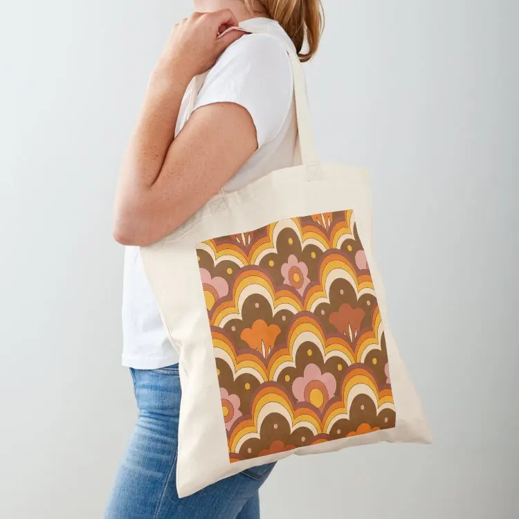 

70s 60s retro Psychedelic Flower Power, Floral Pattern Tote Bag Shopper handbag shopper bags reusable shopping bag