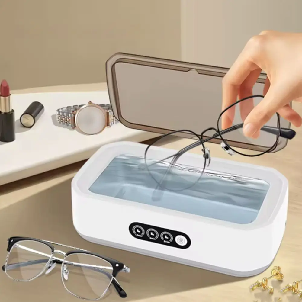 650ML Ultrasonic Eyeglass Cleaning Machine 3 Gear High Frequency Vibration Ultrasonic Jewelry Cleaner Professional Low Noise
