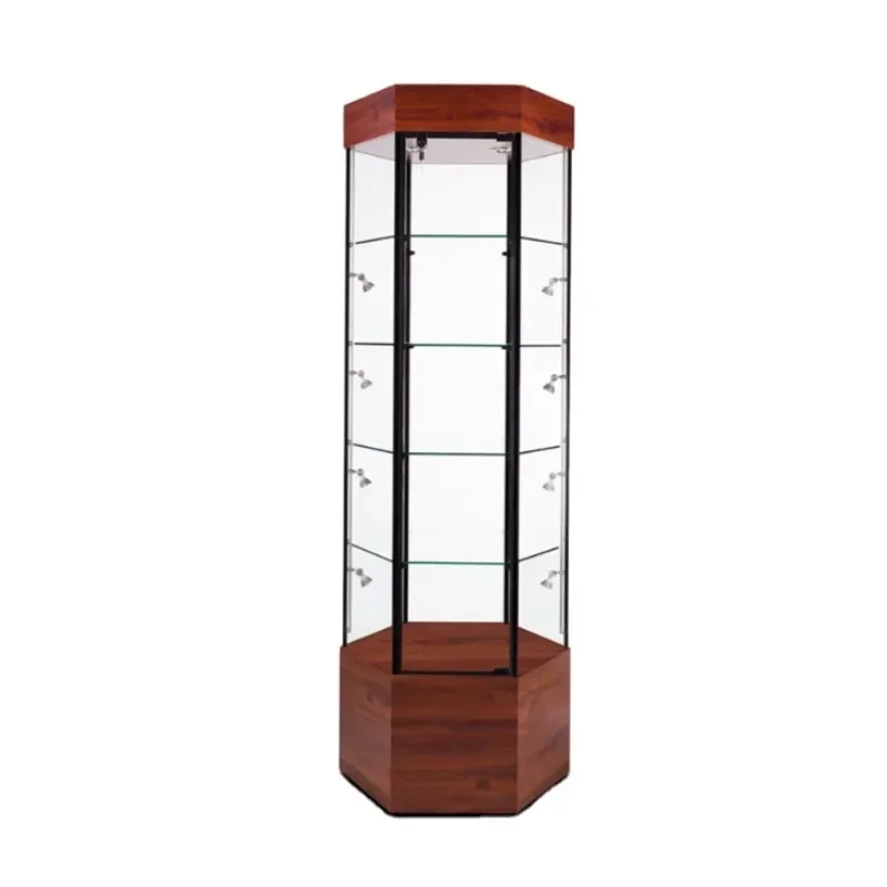 6-sided glass display case For Shopping Center Hot sales