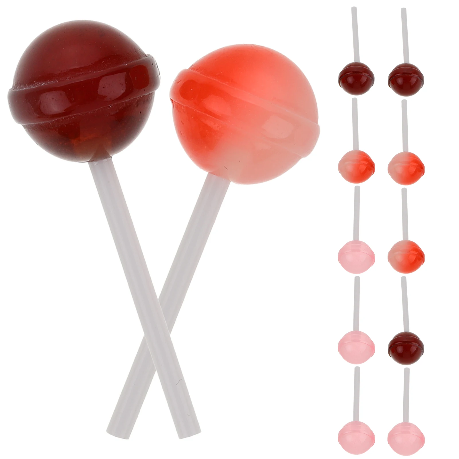 

12Pcs Simulation Lollipop Prop Plastic Fake Lollipop Decorative Reusable Photography Party Birthday Wedding Scene Decoration