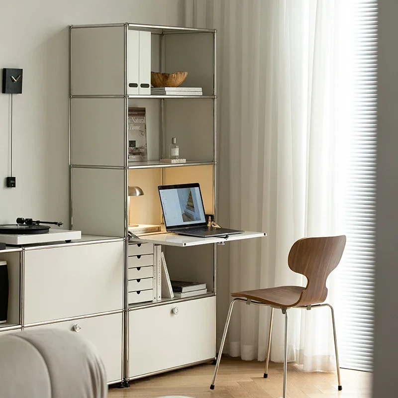 

Bookcase household living room wall display display cabinet bedroom stainless steel storage chest