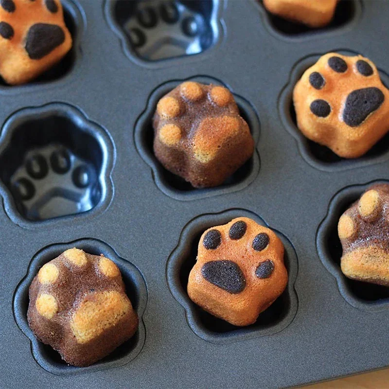 Customizable Cute Cat Claw Baking Mold antiaderente 3d Cat Mold Baking Madeline Fernan Snow Cake Baking Tray stampi Form Metal K