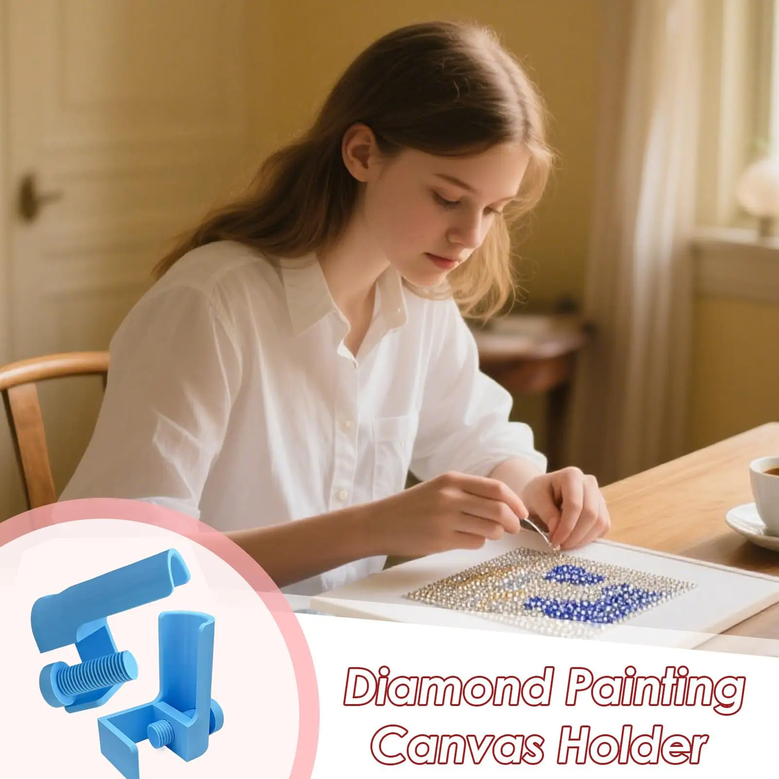 

Canvas Easel Stand Rhinestone Canvas Holder Rhinestone Cloth Artwork Table Clamp For Exhibition Studio Gallery Playroom Home
