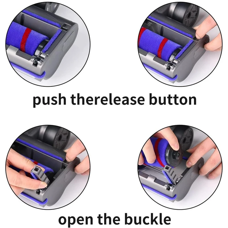 Substituição de cabeça YCOC para Dyson V7 V8 V10 V11 V15, peças de reposição a vácuo, rolo macio com liberação rápida e luzes LED