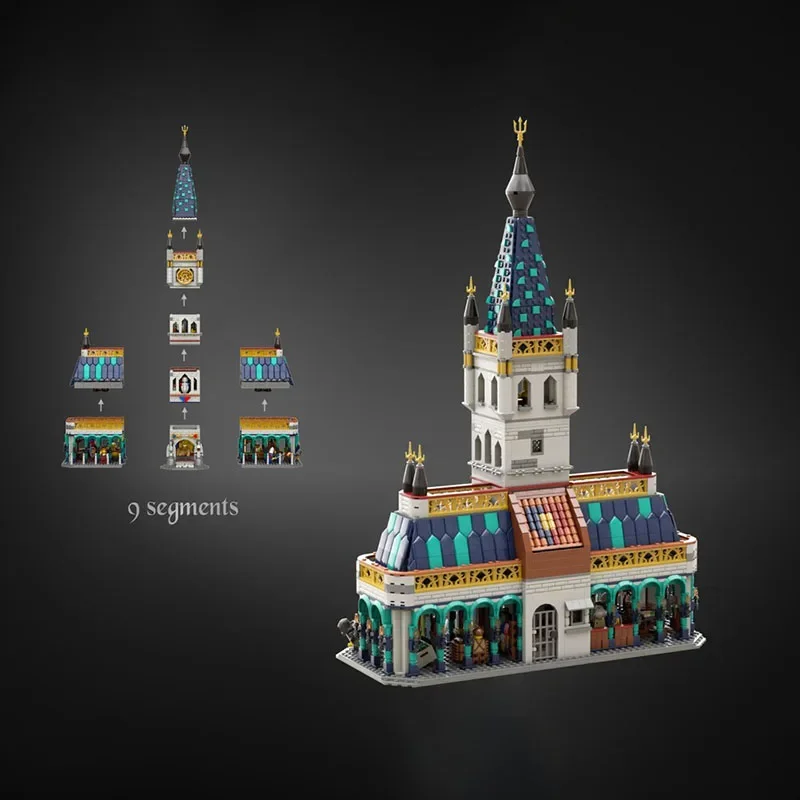 2025 novo moc bloco de construção modelo arquitetura mercado negociação hall bloco de construção modular presente brinquedo das crianças diy conjunto montagem