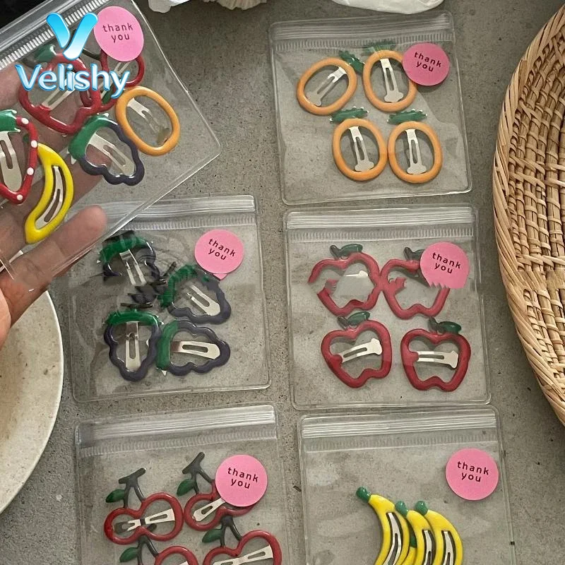 Immagine 6: Set di Accessori per Capelli per Bambine, 4 o 6 Pezzi, Mollette BB a Forma di Fragola per Decorazioni Festa