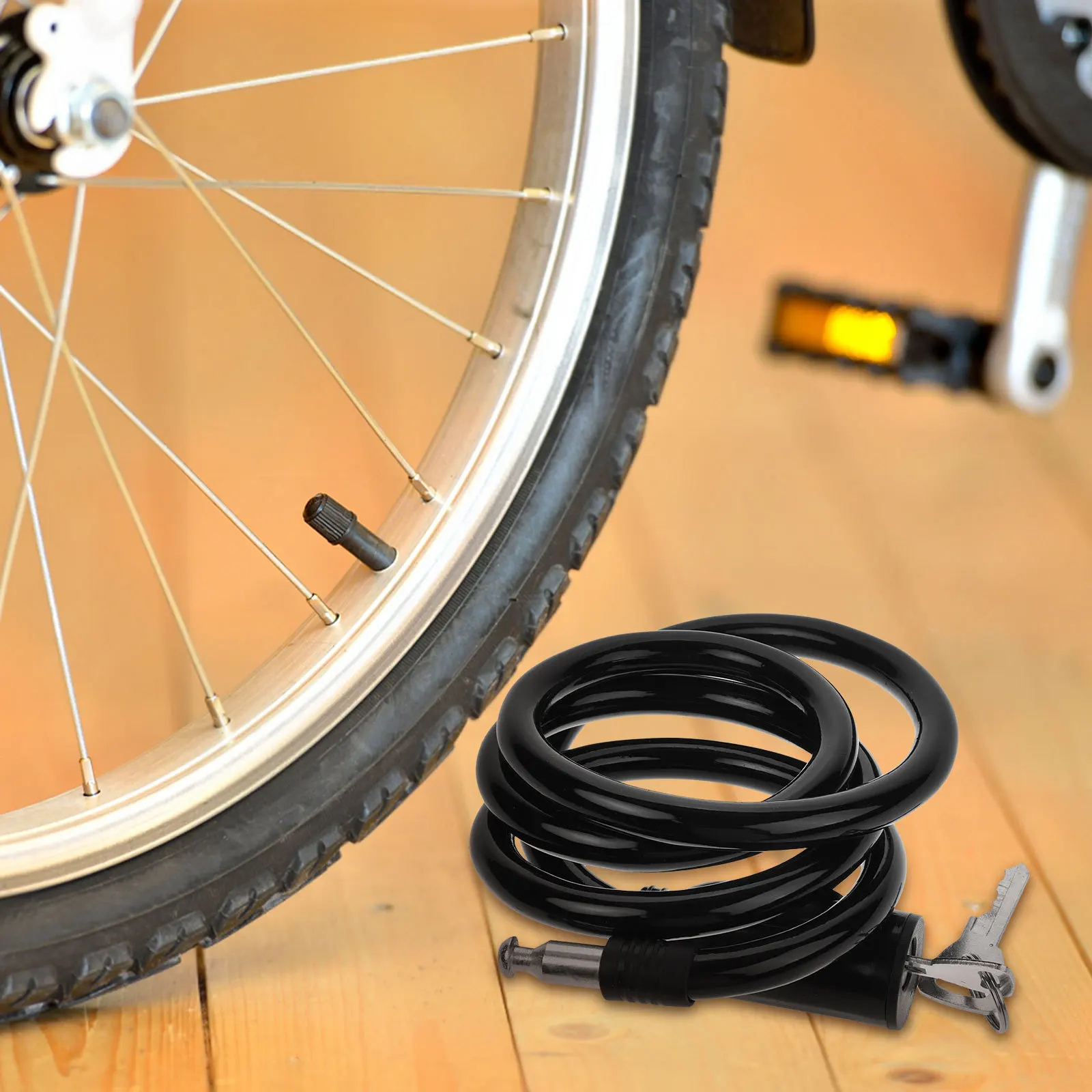 

Bicycle Lock Heavy Duty Cable Chain for Bike Scooter Motorcycle Anti Theft Protection Outdoor Travel Use Security Cable Lock