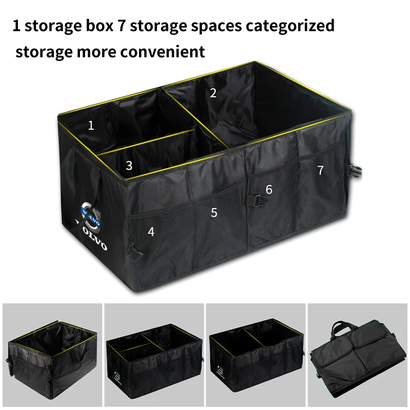 Car Trunk Organizer Large Capacity Ultra-durable Oxford Cloth Tool Storage Box For Volvo XC40 XC60 XC70 XC90 V40 V60 V90 S60 S80