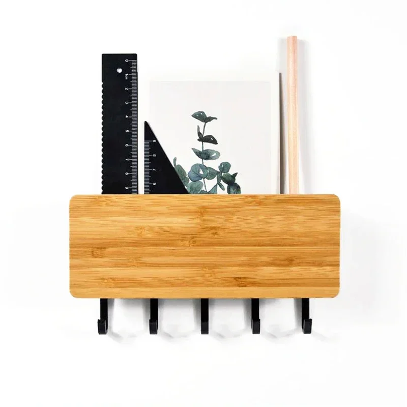 Bamboo Wall Key Holder Rack 5
