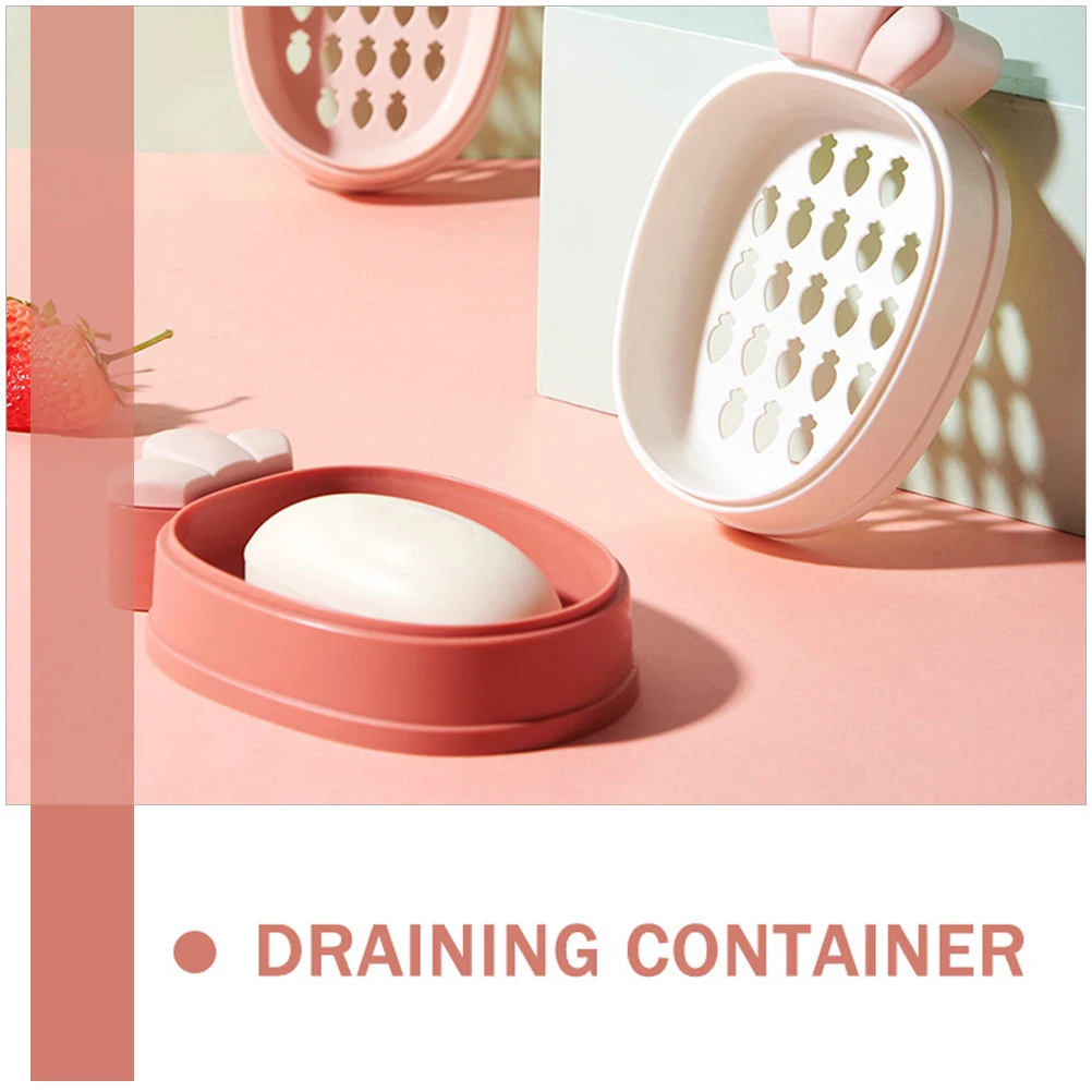 

2pcs Double Layer Soap Drain Rack PP Material Rustproof Easy Clean Stylish Design Bathroom Kitchen Use Water Draining