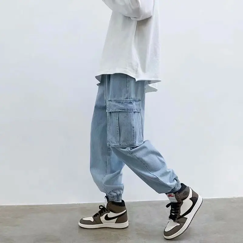 

Fashion Hip Hop Plus Size Harem Pants Jeans Denim Casual Jogging Pants For Men Streetwear Kpop Baggy Joggers