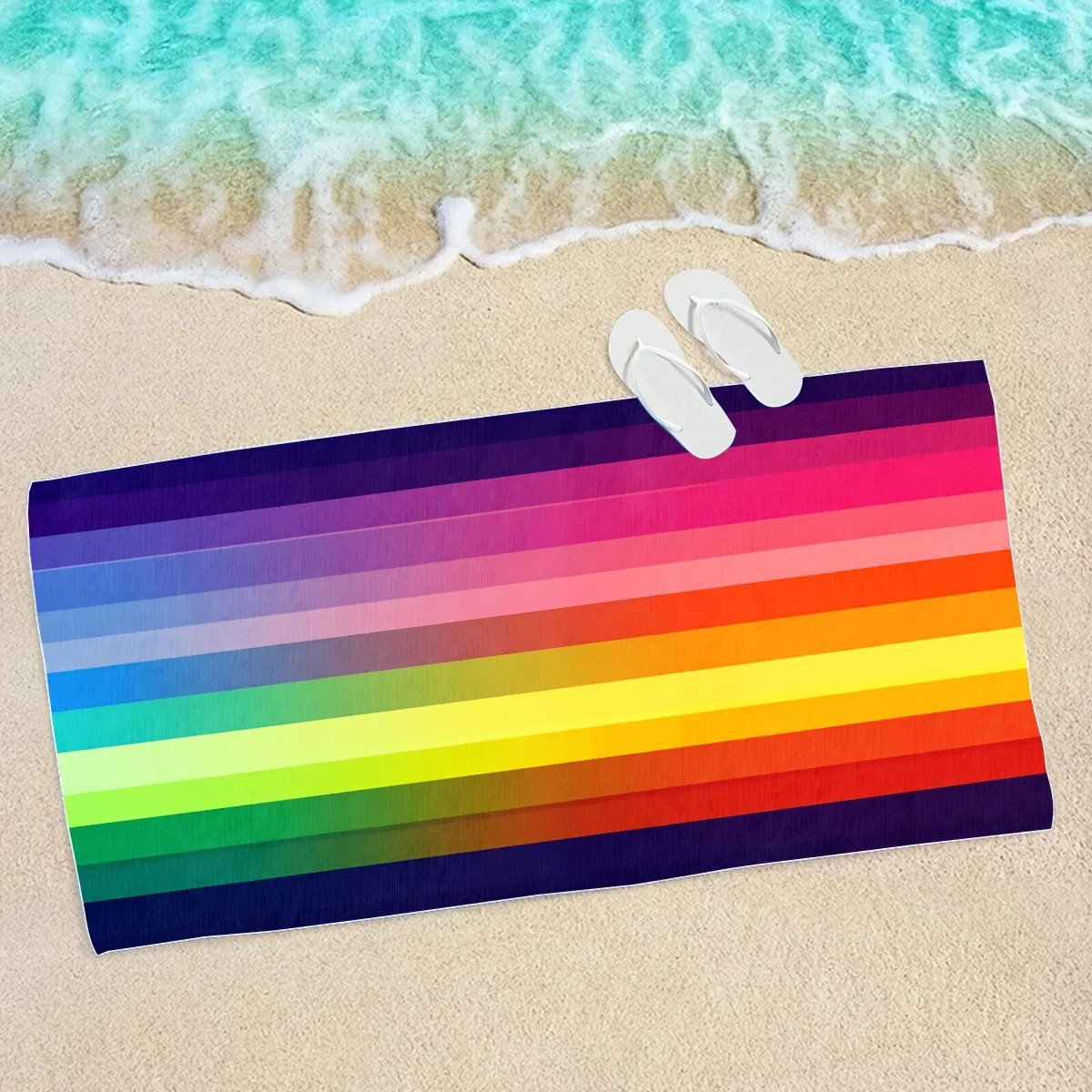 Microfiber Beach Towel Exquisite Prints Thin Quick Dry Absorbent Oversized Towel for Beach Swimming Camping Yoga Bath Sports