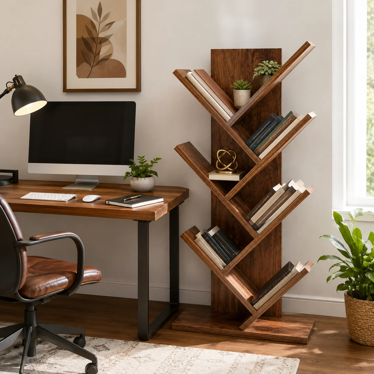5-Tier Tree Bookshelf, Wooden - Bookshelf 5 Tier recension och pris