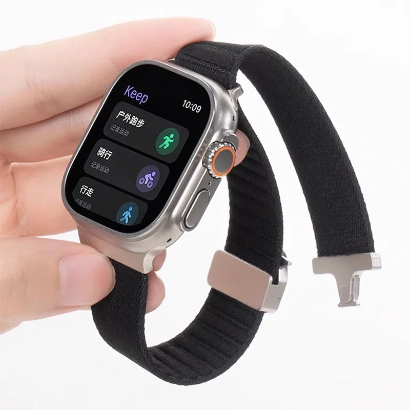 حزام نايلون لساعة أبل الترا 2 باند 49 مللي متر 10 9 8 7 45 مللي متر 41 مللي متر 44 مللي متر 46 مللي متر 42 مللي متر سوار مرن مضفر لسلسلة IWatch 6 SE