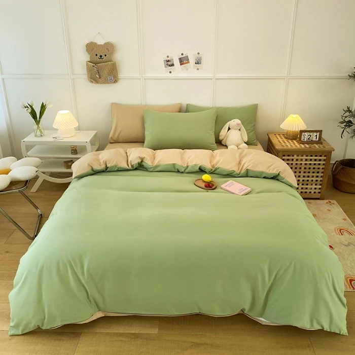 

2023 Fashion High Quality Skin Friendly Solid Color Home Textiles Bedding Duvet Cover Pillowcase