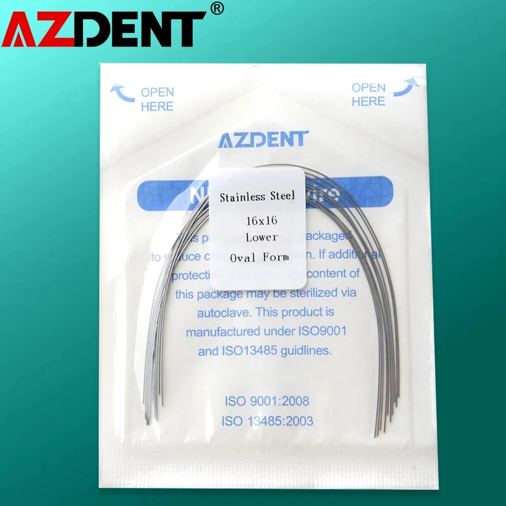 AZDENT Stainless Steel Arch Wires Rectangular Oval Form Orthodontic Archwire Dentist Tool