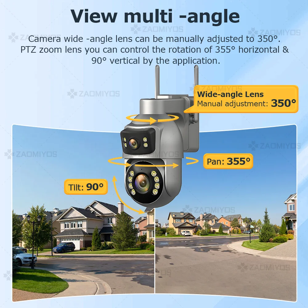 8MP icsee Outdoor Surveillance Solar Camera 50X Optical 4g Sim Wireless Home Security PTZ  Auto Tracking CCTV IP Cams AOV 24/7 image 3