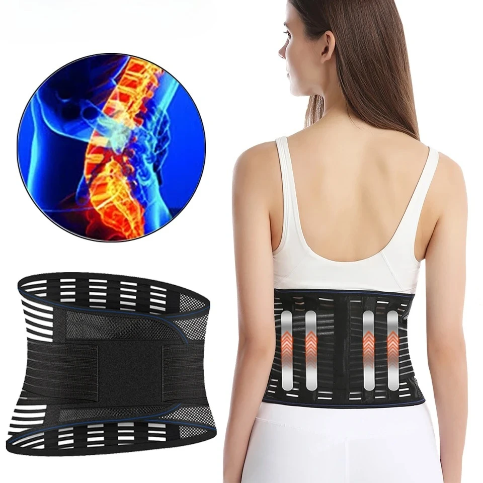 Elastic Lumbar Support Waist Belt Health Therapy Breathable Back Spine Support Corset for Disc Herniation Pain Relief Men Women