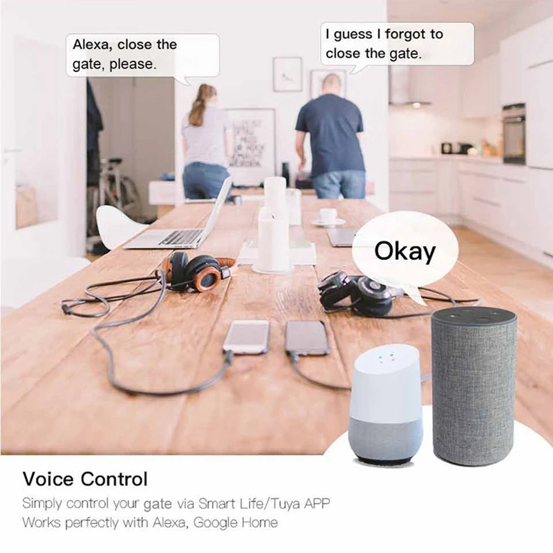 Portão de balanço motorizado Zigbee, controlador de portão deslizante, porta da garagem, branco, Tuya, Smart Life, Alexa, Google Home