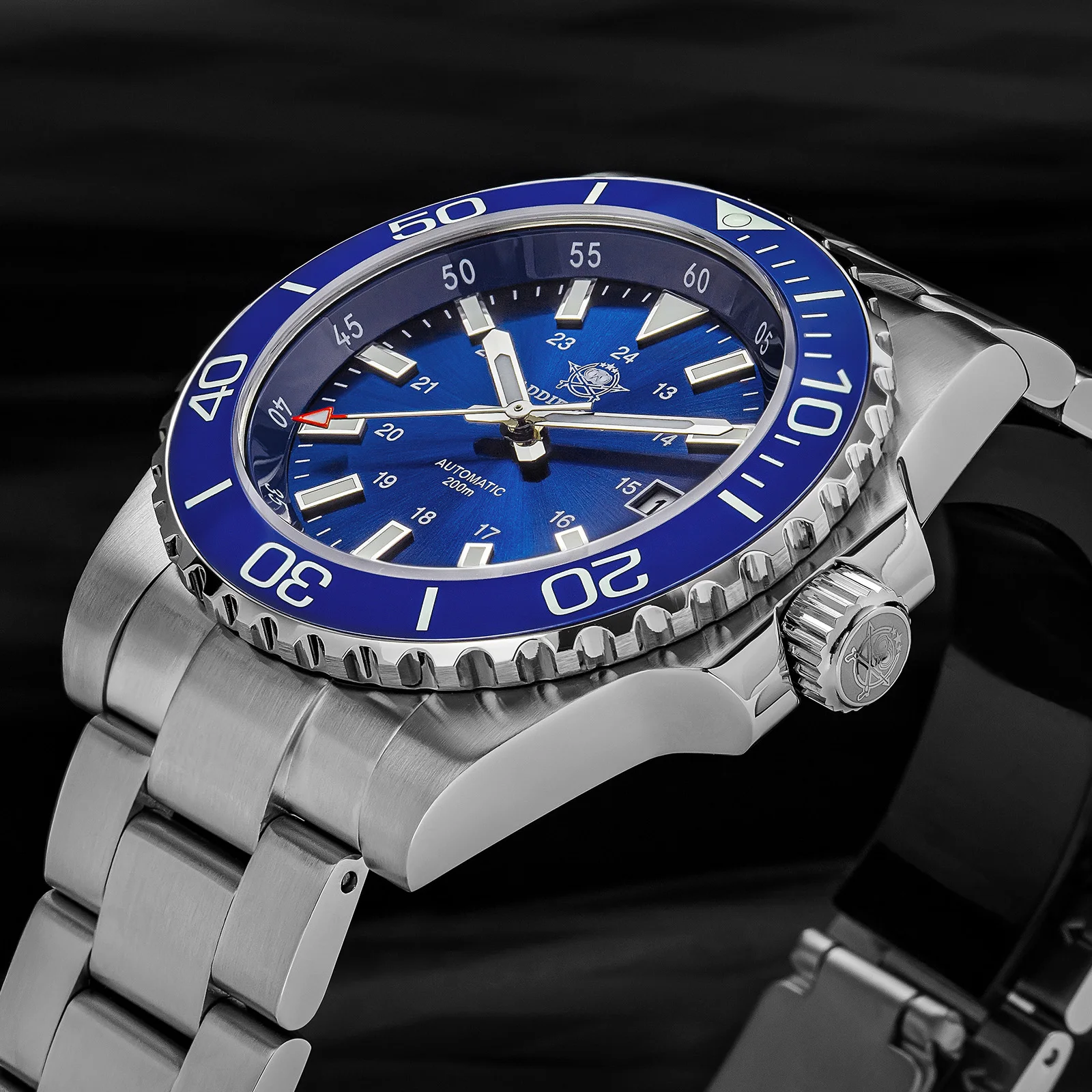 

ADDIESDIVE Watch Men Luxury 8215 Mechanical Sapphire AR Coated Luminous Waterproof 200m Ceramic Bezel Sunburst Automaic Watch