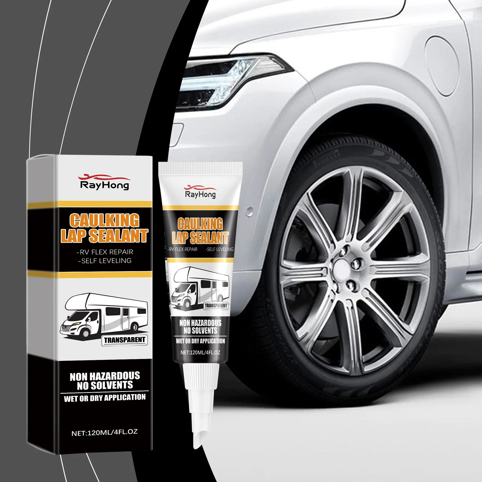 

120ml Car Repair Sealant - Strong Adhesion for Tire Cracks & Gaps, Weatherproof & Wear-Resistant, Easy To Use for Auto/Home