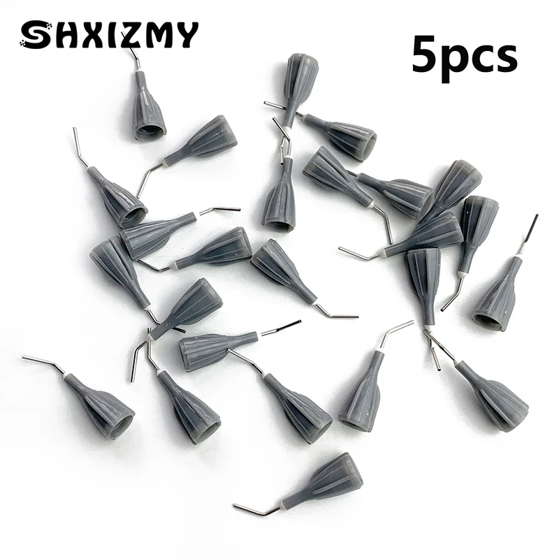 5pcs Dental Delivery Tips 20G Flow Composite Resin Conveyor Flowable Tip Grey Tip Fits Filt