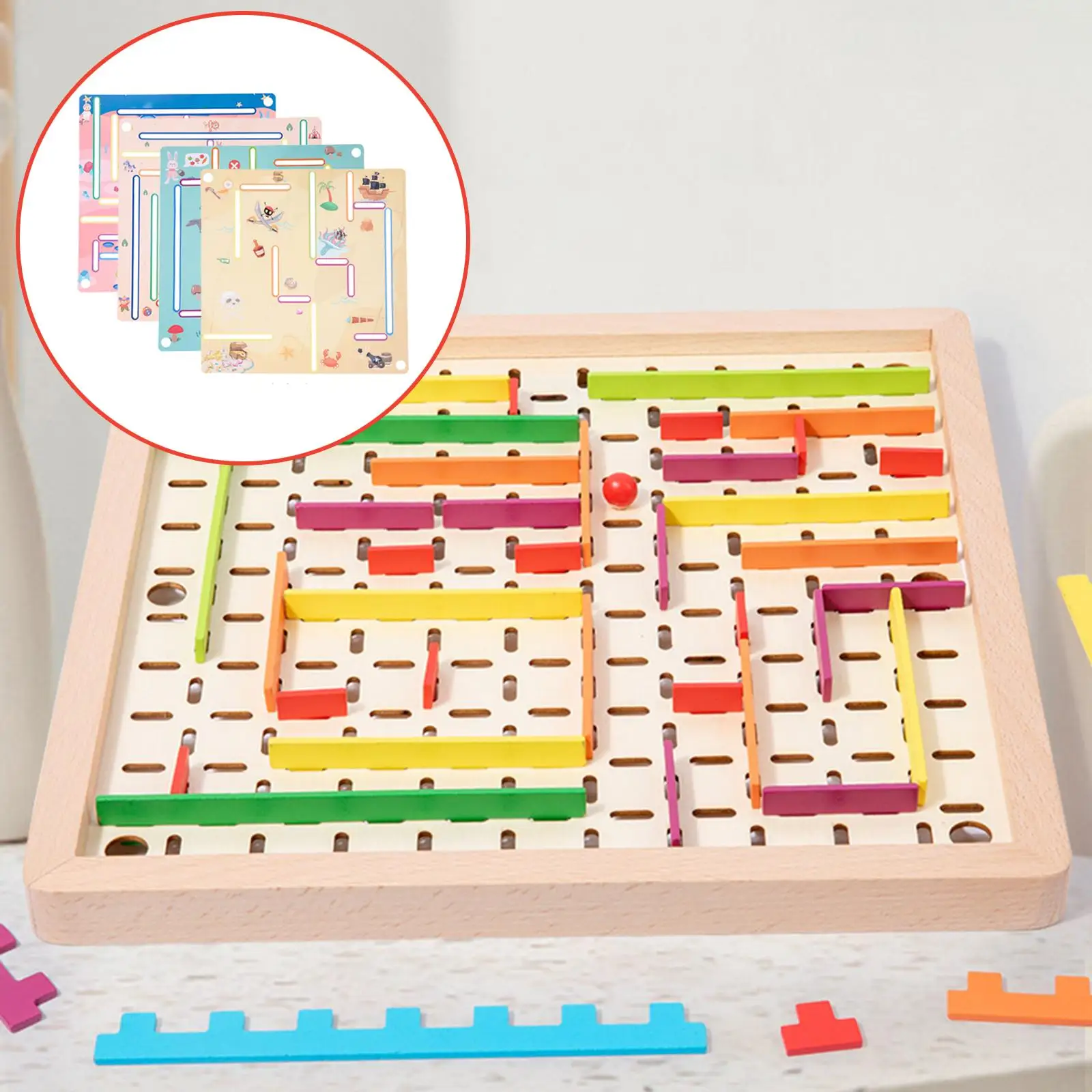 Jeu de labyrinthe en bois pour enfants d'âge alth, jeu de logique, activité de table pour filles et garçons