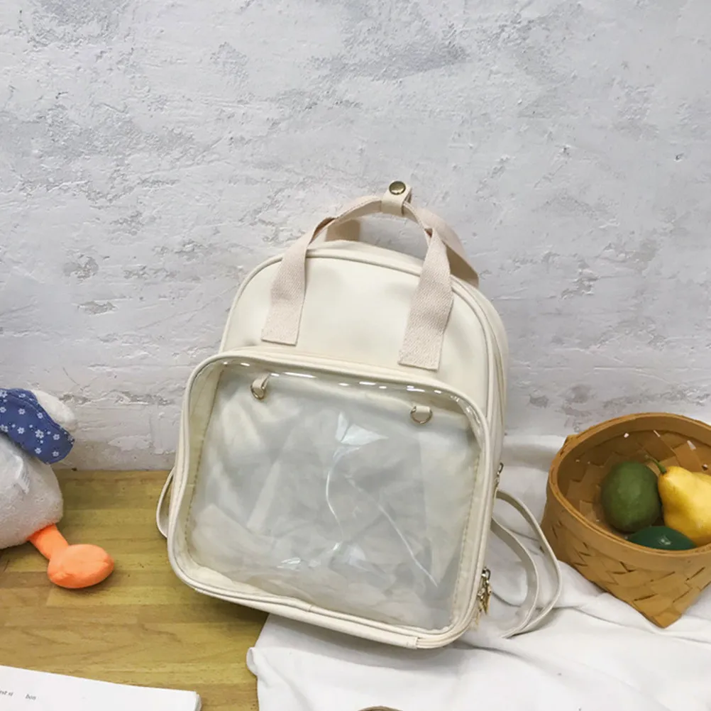 PVC Candy Color Backpack Large Capacity School Bag Adjustable Shoulder Straps Safety Zipper Closure Travel Book Bag for Girls