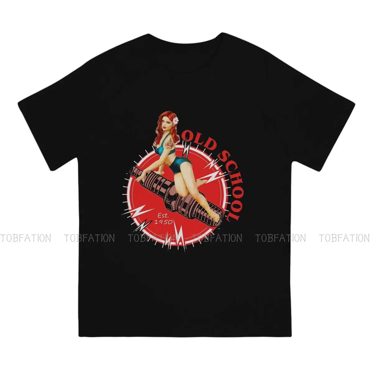 Old School Pin Up Girl Tshirt Big Size Graphic T Shirt Casual Hot Sale 100% Cotton Crewneck Men's Tees