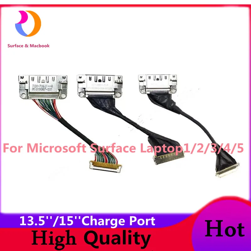 Charge Port For Microsoft Surface Laptop1/2/3/4/5 176918671950 Charging Tail Plug M1019387-001 M1089864-004 M1089863-004-005