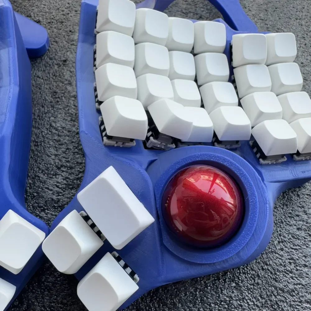 Kit tastiera divisa Charybdis Tastiera blu 4x6 doppia modalità cablata Bluetooth personalizzata Interruttore MX Tastiera meccanica divisa Trackball