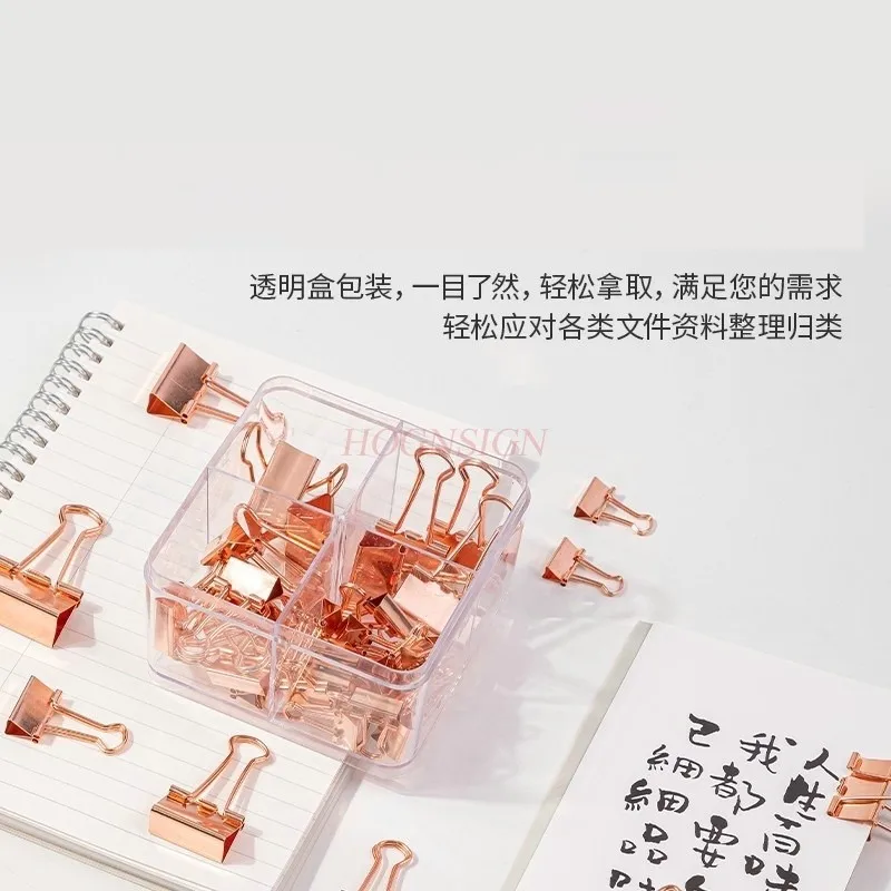 44pcs Metal small fresh mixed packaging, multifunctional fish tail folder, book clip, ticket, phoenix tail clip view 5