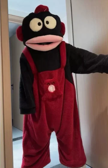 Generieke Big Mouth Monster Onesie Pyjama's Winter Dikke koraalfleece Lelijke schattige grappige warme loungekleding voor volwassenen Groen lichtblauw