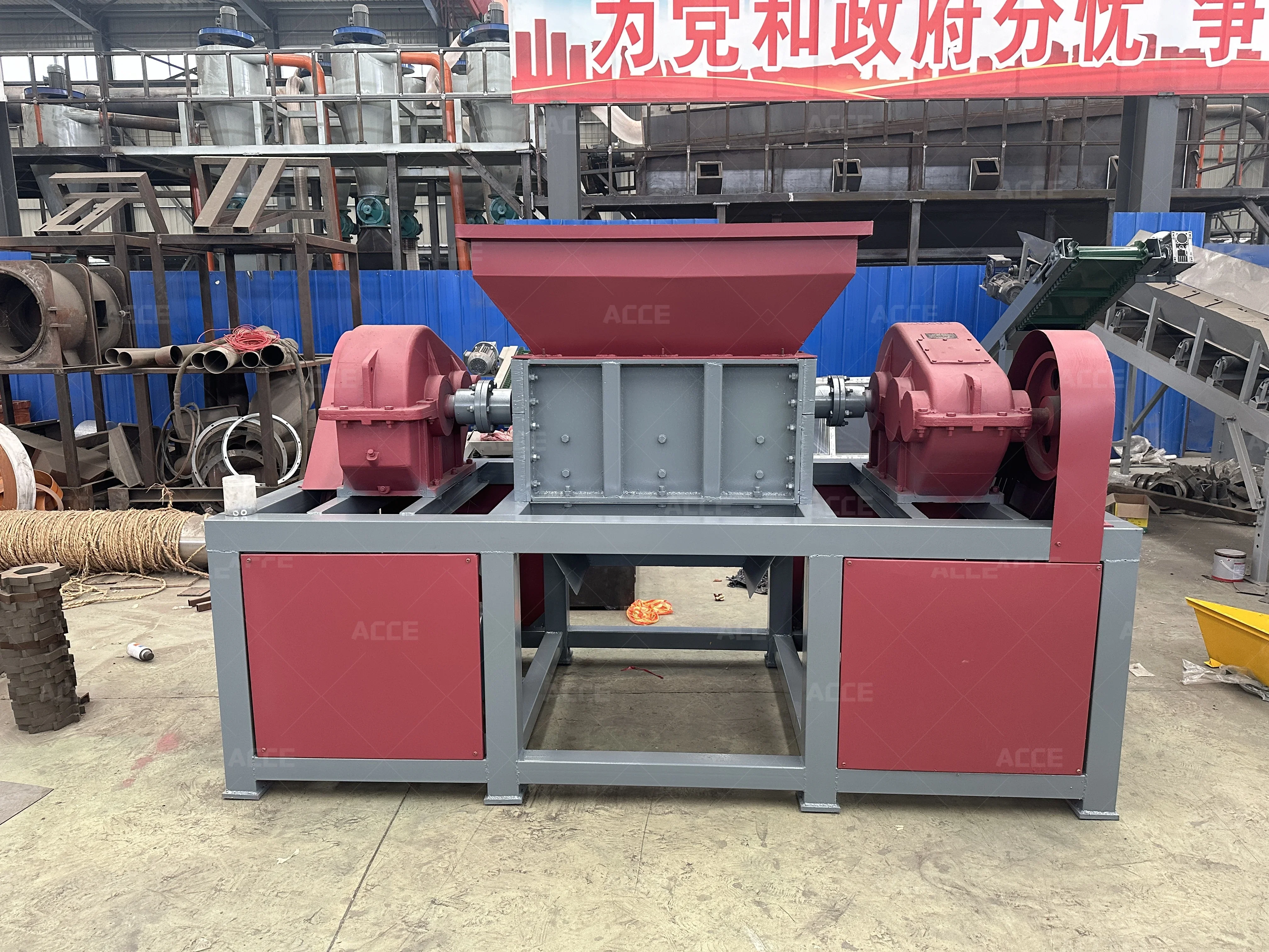 Ali Hot Sales Canada Market Metal Shredder Cardboard Shredder Machine Double Shaft Shredder Machine