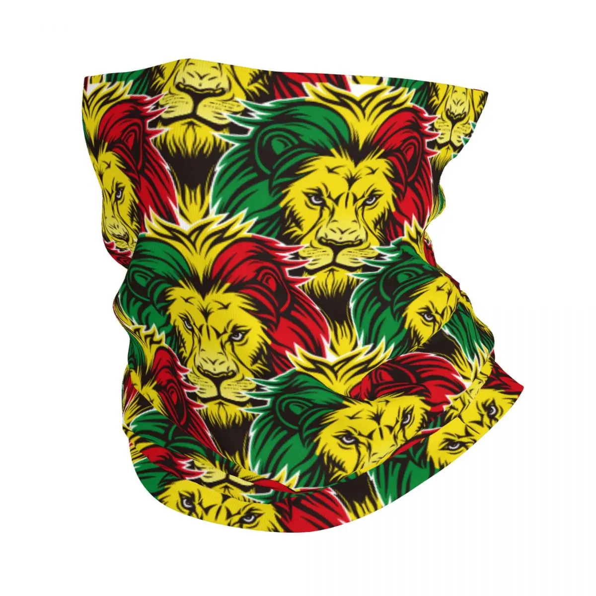 Jamaican Reggae Rastafari Lion Head Rasta Merch Bandana Neck Cover Magic Scarf Summer Rider Scarf for Men Women Windproof