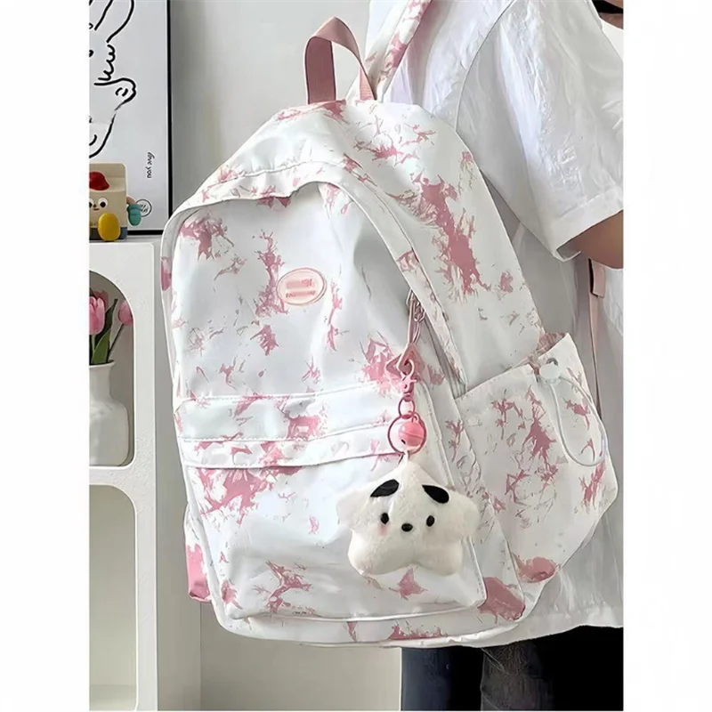 Tie-dye niche ins style schoolbag simple and high school students backpack
