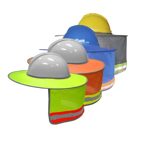 Imagen 1 del producto Parasol de seguridad para construcción al aire libre, de protección Solar sombrero duro para el cuello, rayas reflectantes