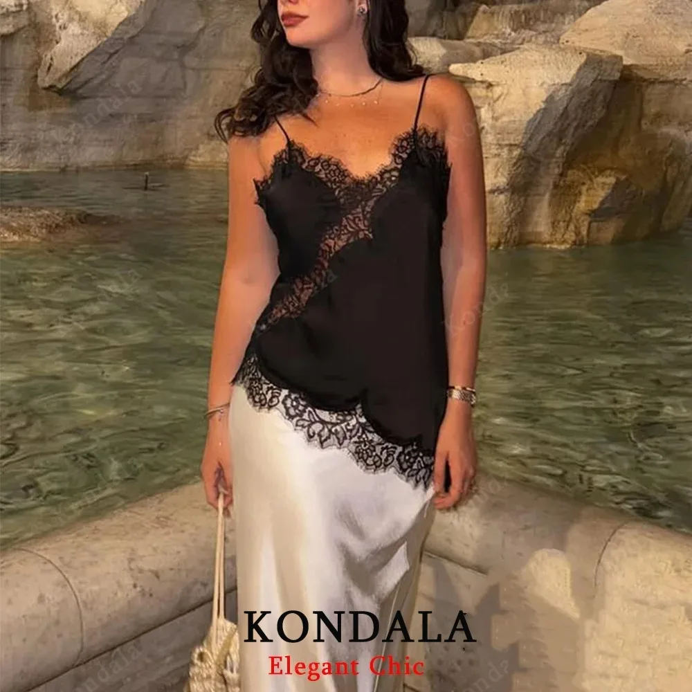 فستان KONDALA نسائي مثير عالي الشارع من الدانتيل فستان قصير غير متماثل موضة ربيع خريف 2025 فستان حفلات العشاء وتاريخ Mujer #6