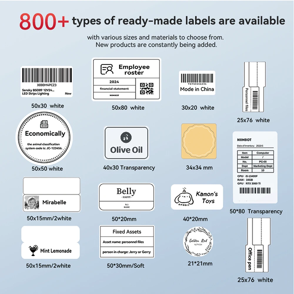 Niimbot B1 Thermische Labelprinter Bluetooth Draagbare Pocket Label Maker Barcode QR Code Zelfklevende Sticker Etiketteermachine