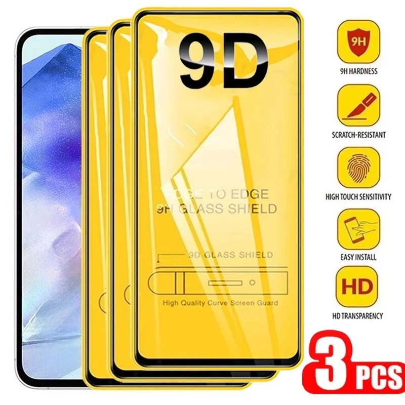 

1-3Pcs 9D Screen Protector For Samsung A56 5G A55 A54 A53 A15 A35 A36 A34 A16 A52 A05 A06 A51 A32 A17 A26 A13 A14 Tempered Glass