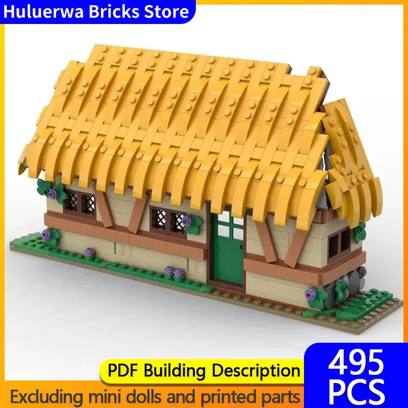 Medieval Street View Model MOC Building Bricks Cottage Enclosure Modular Technology Gifts Holiday Assemble Children Toys Suit