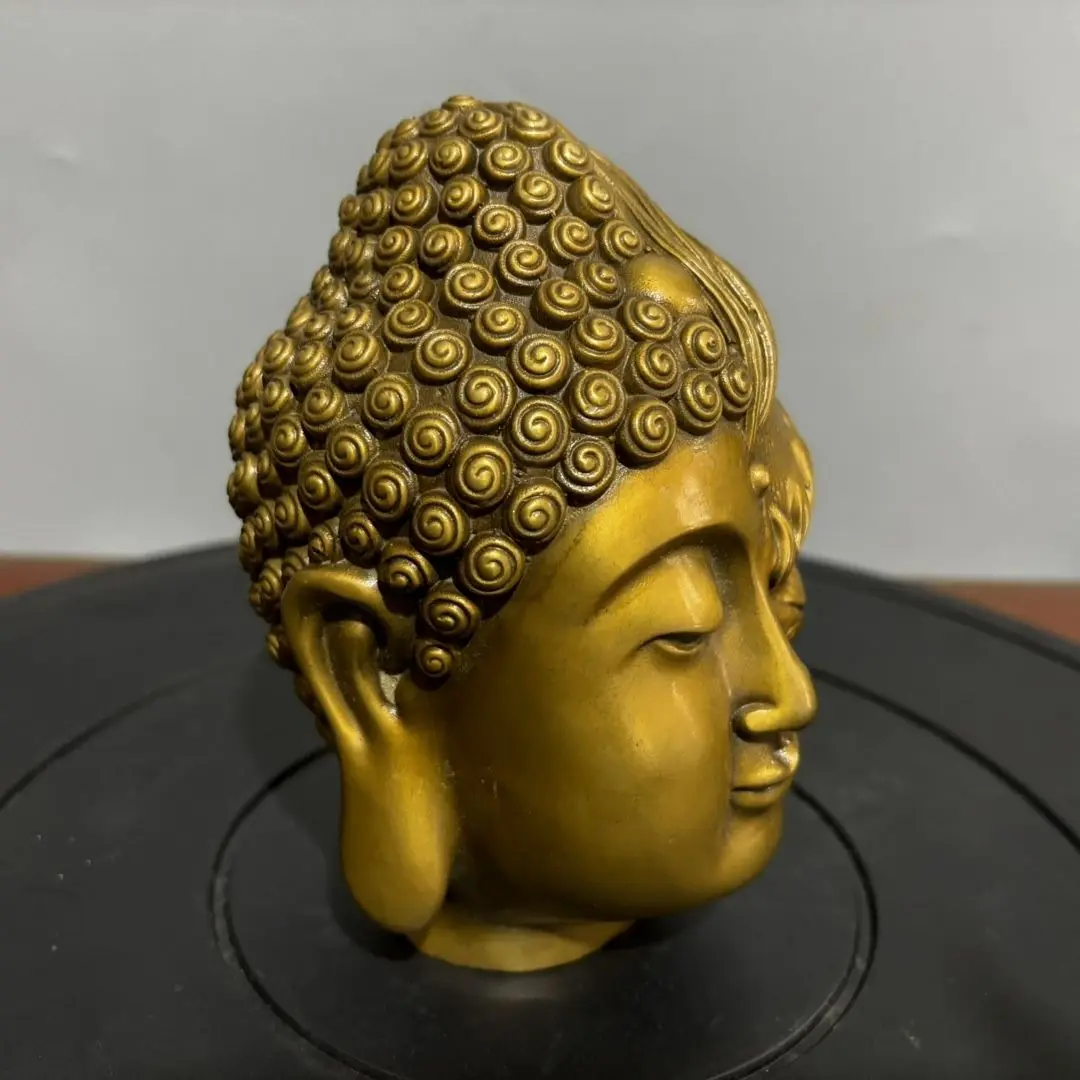 Copper Half-Buddha, Half-Demon Buddha Head Statue Tathagata Buddha head Statue Office Home Decor Gift for Desk Ornament