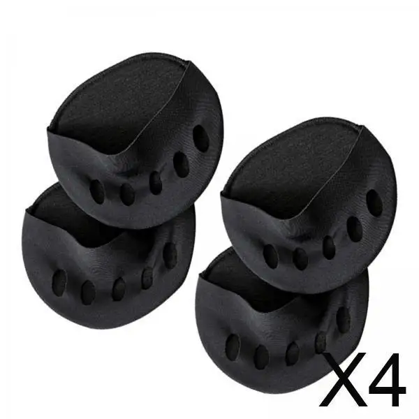 4 almohadillas metatarsales Cojines de bola de algodón para pies Plantillas antideslizantes Soporte Negro