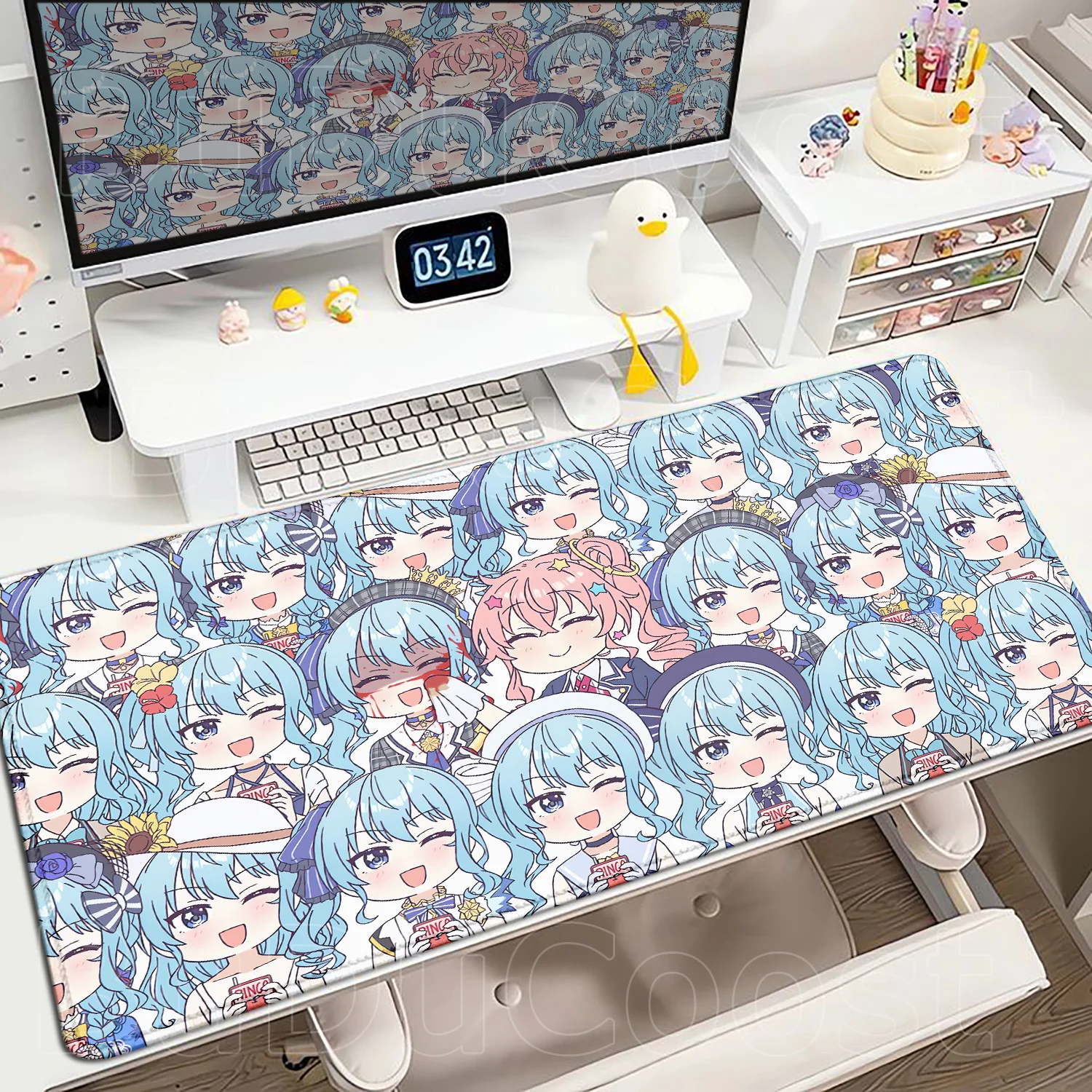 2026 New Pretty Wallpaper Hololive Hoshimachi Suisei  Mouse Mat Cute Anime Girl Desk Mat Pc Accessories Big Mousepad Kawaii Rug