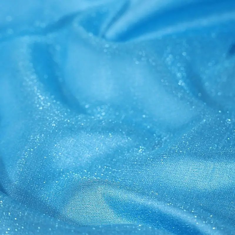 Meteor Satin Glitter Fabric By The Meter for Clothing Hanfu Dress Skirt Shirt Curtain DIY Sewing Plain Shiny Cloth Soft White view 4