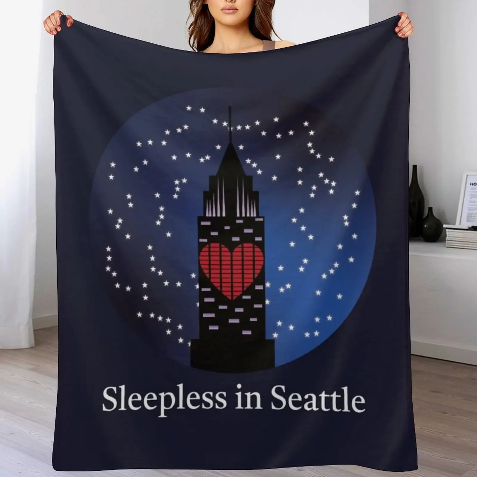 

Sleepless in seattle Throw Blanket Plaid on the sofa Luxury Personalized Gift Travel Blankets