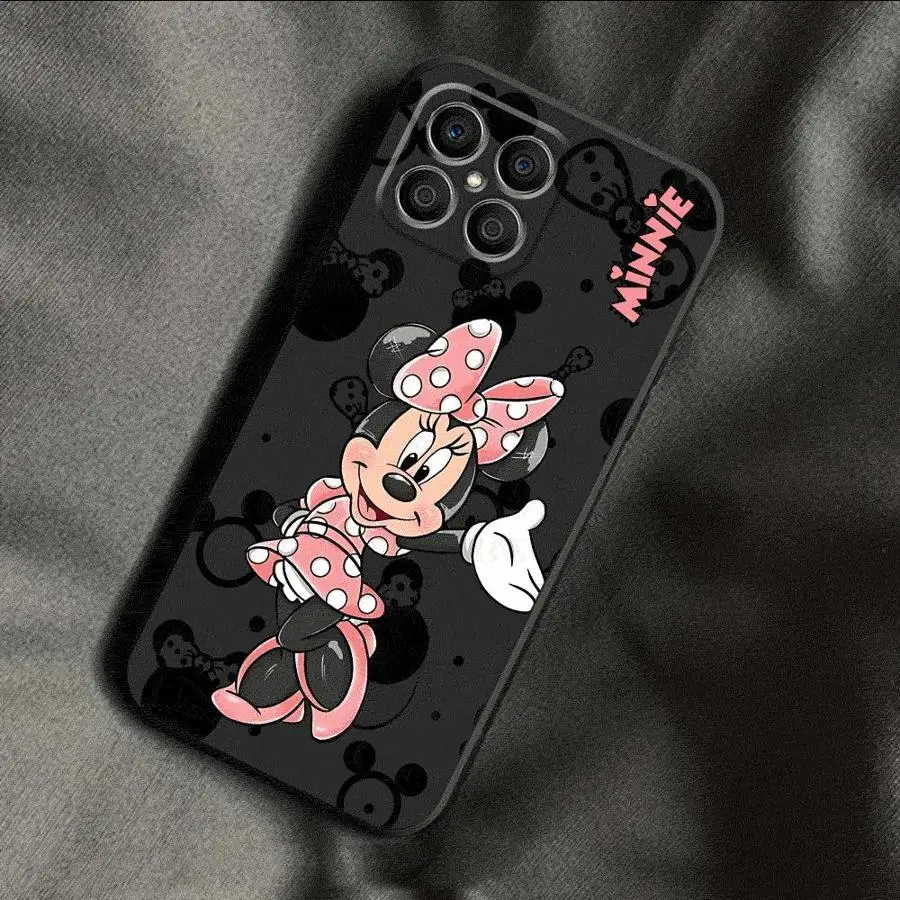 Disney Pink Minnie Mickey Case For Honor X8a X8 90 X9a 8X 70 X9 X6 Magic5 Pro P40 Pro Black Soft Phone Funda