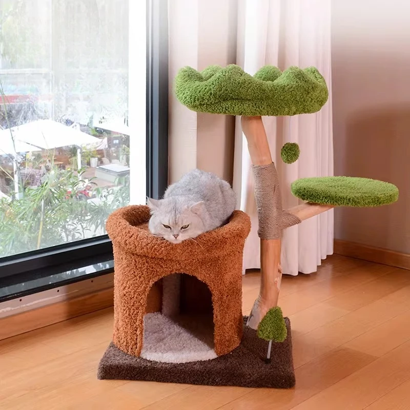 

Castle Stairs Cat Tower Modern Climbing Wooden Scratcher Cat Tower Things Goods Scratcher Mat Rascador De Gatos Pet Supplies