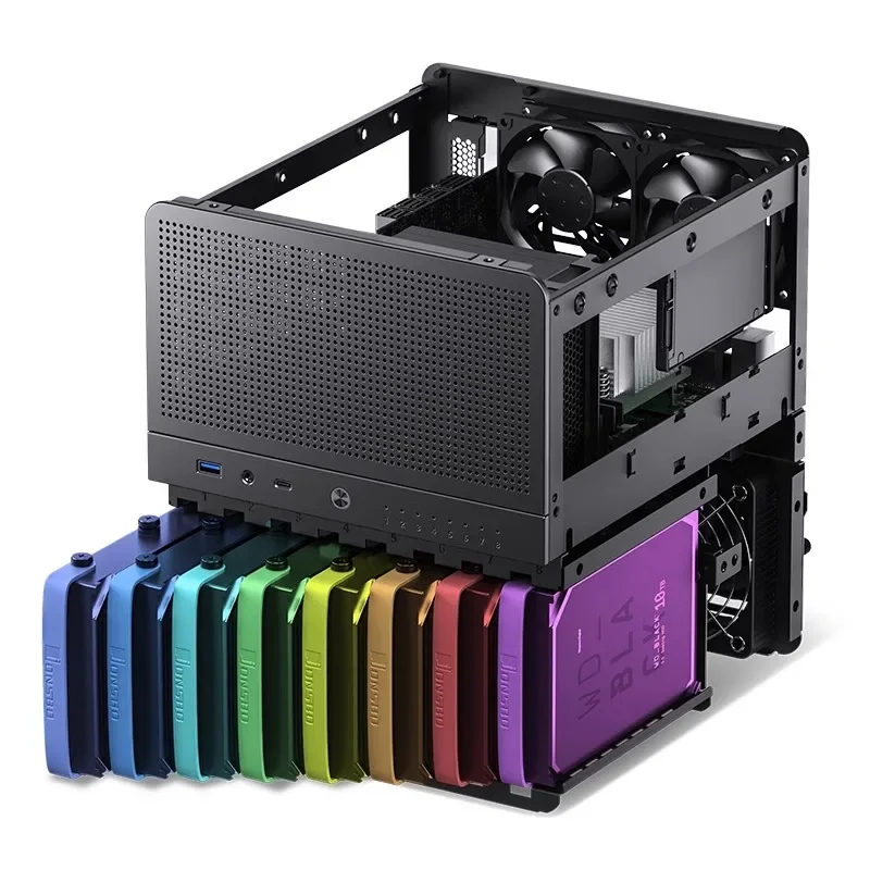 Multimedia all-in-one server, Electric Electric 2. Small NAS storage, 5 hard drives, hot-swappable, 6 hardware ports.